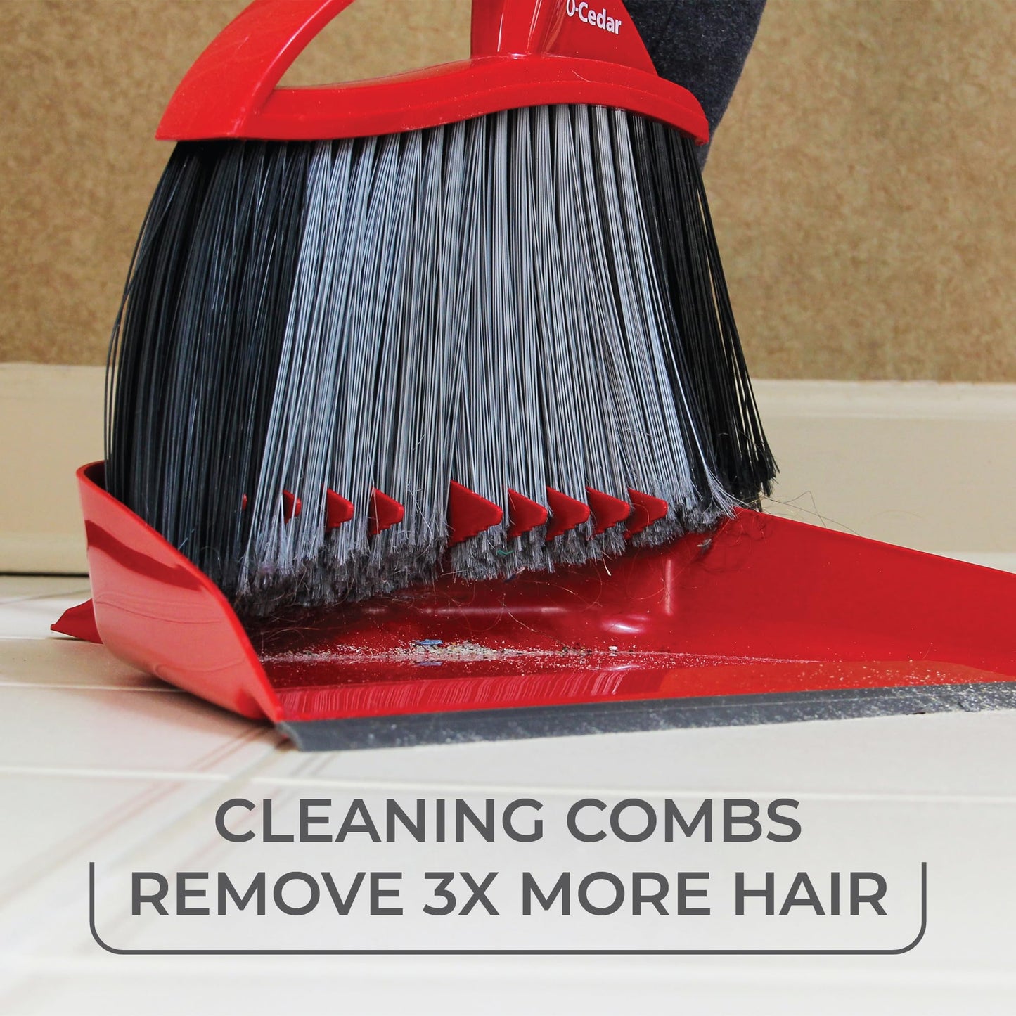 O-Cedar Pet Pro Broom with Step-On Dustpan | Remove 99% with One Sweep | Removes 3 Times More Pet