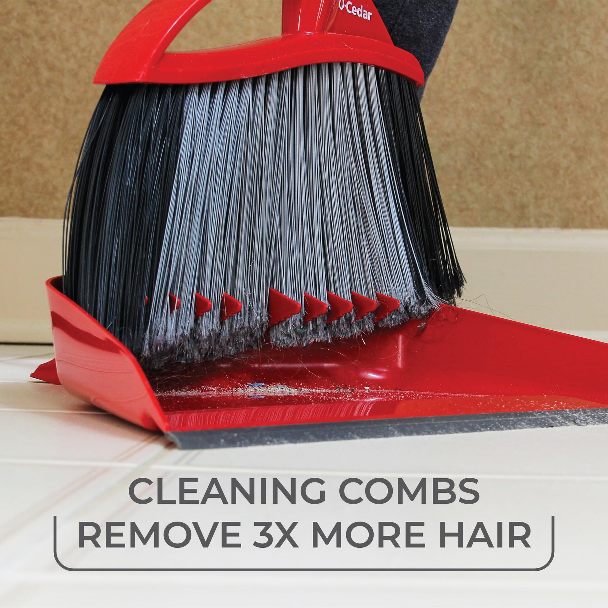 O-Cedar Pet Pro Broom with Step-On Dustpan | Remove 99% with One Sweep | Removes 3 Times More Pet
