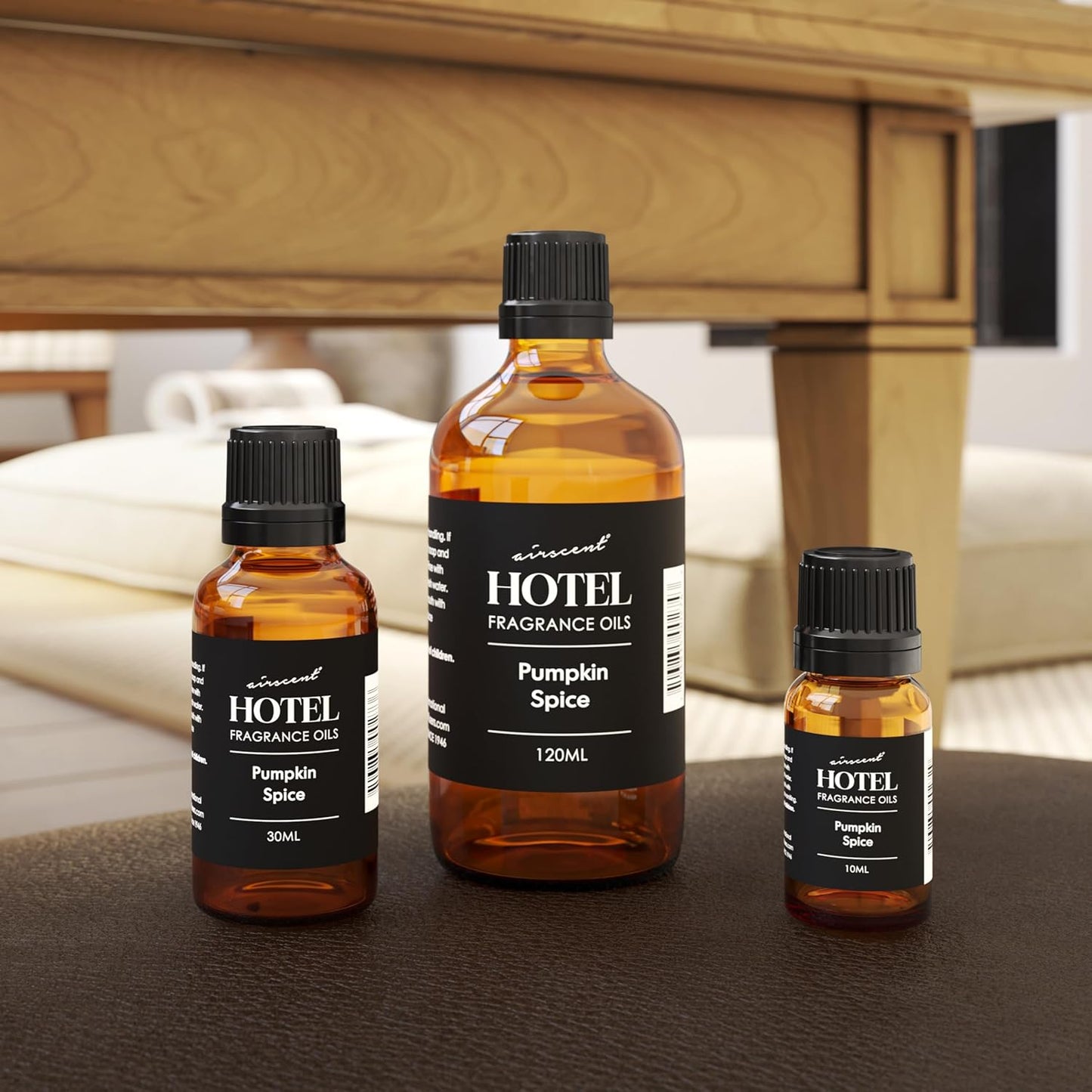 AirScent Pumpkin Spice Diffuser Oil - Pumpkin Spice Fragarnce Oil Blend for Ultrasonic and Waterless Diffusers and Crafting - 120 mL, 4 fl oz Glass Bottle with Dropper Cap - Fall Scents