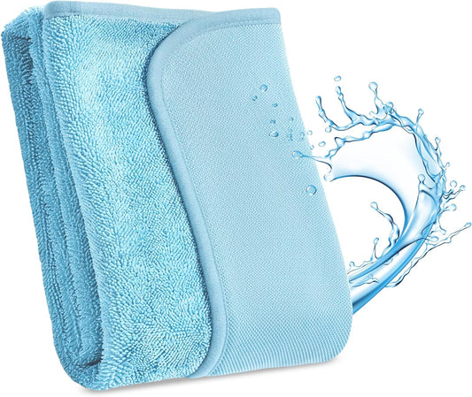 JOYMOOP Microfiber Towels for Cars, 35.4" x 23.6" Car Drying Towel, Blue Reusable Car Towel, Quick