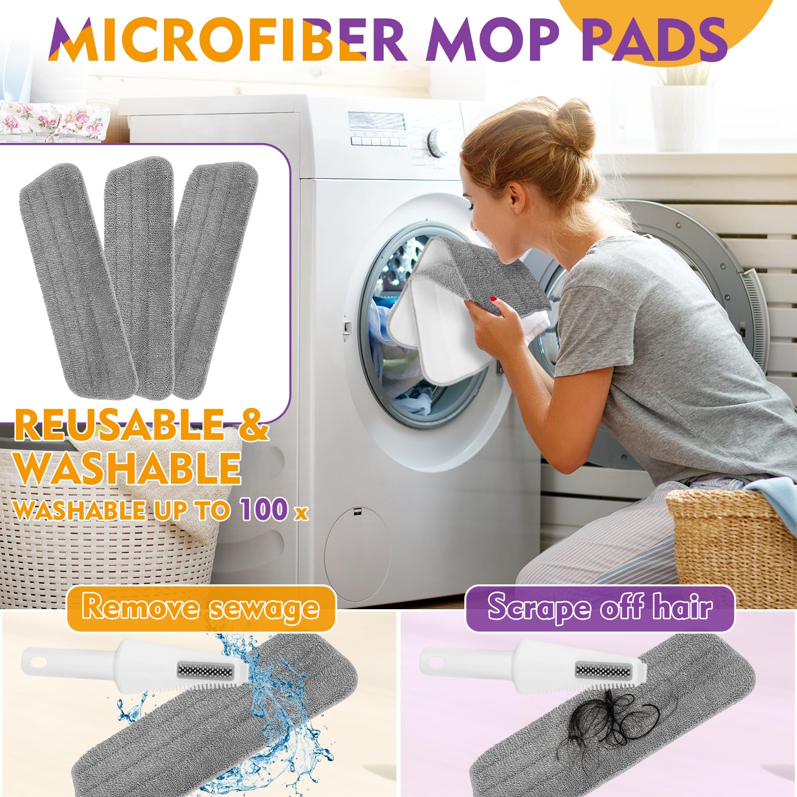 Microfiber Spray Mop for Floor Cleaning with Washable Pads,Dry Wet Use