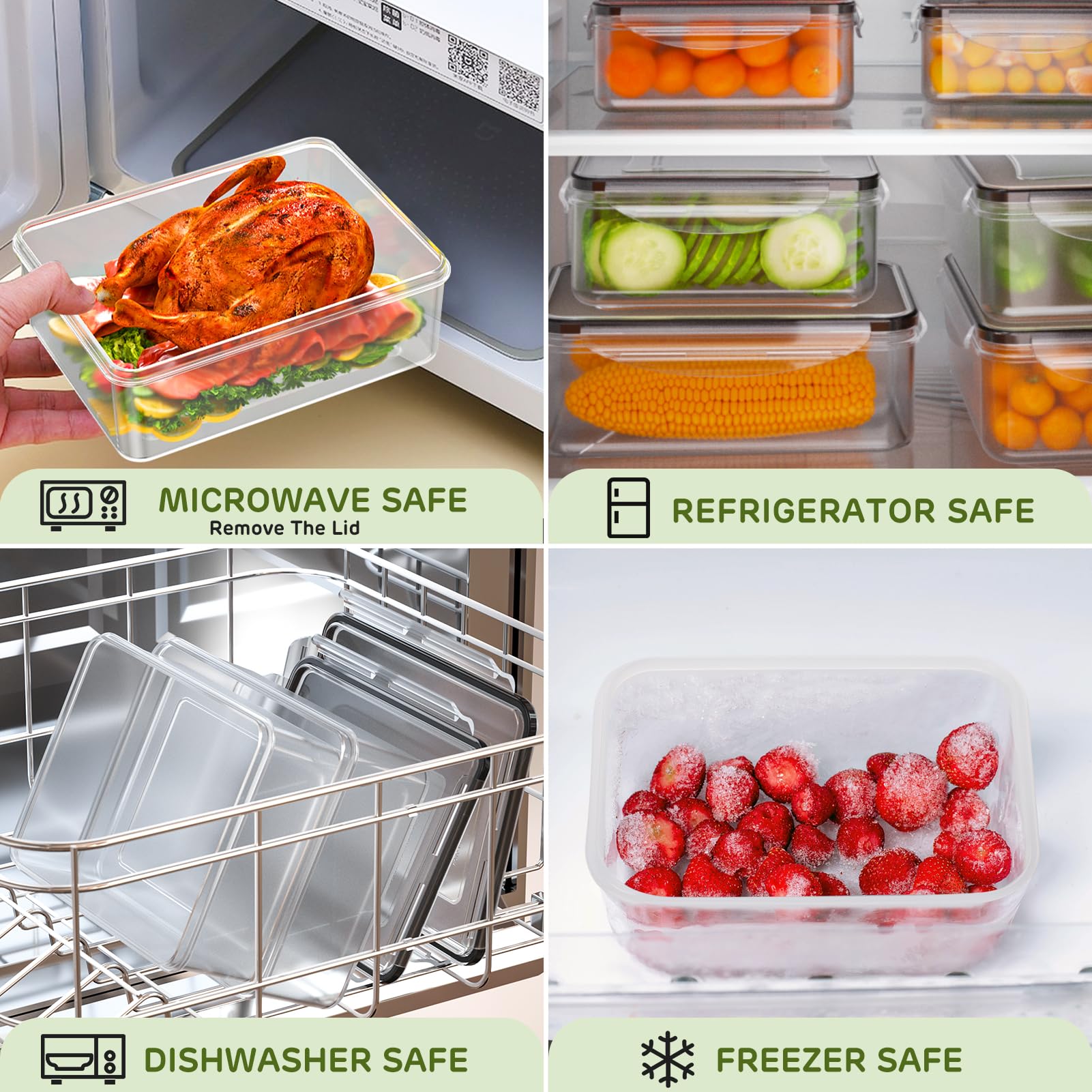 JSCARES 40 PCS Food Storage Containers with Lids Airtight (20 Lids &20 Containers) - Leakproof