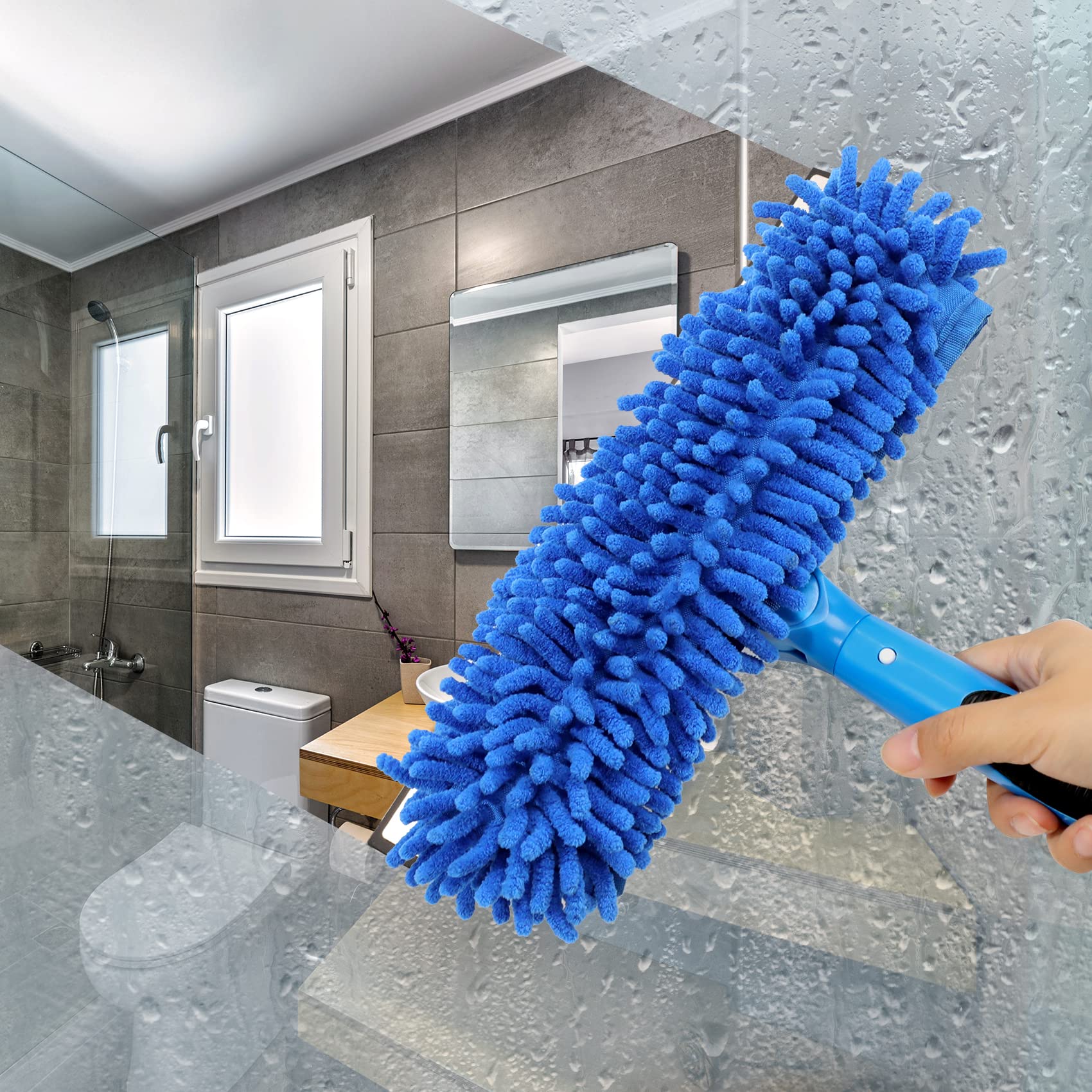 VITEVER Professional 69'' Window Squeegee Cleaner Tool with Extension Pole, 2-in-1 Squeegee for