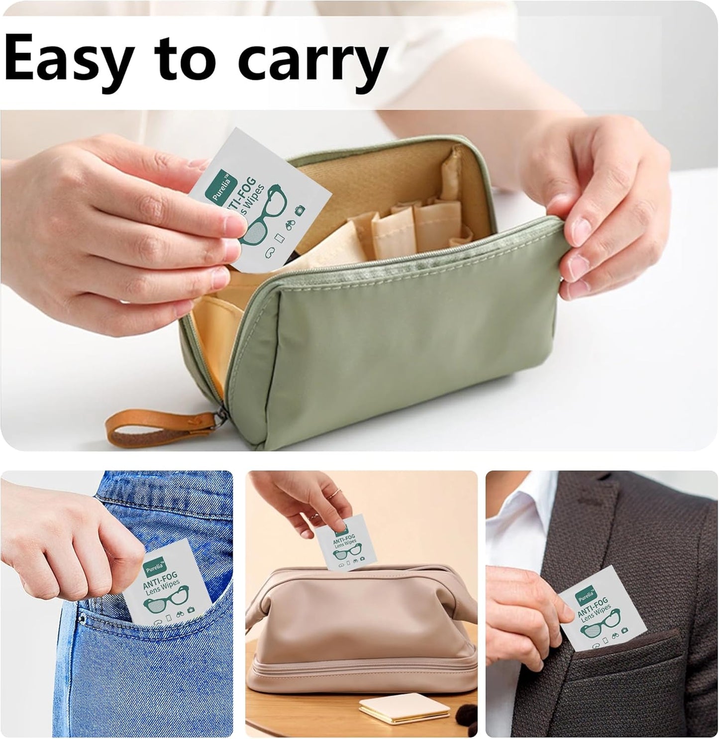 Anti-Fog Lens Wipes,100 Count, Quick-Clean Lens Cloths for Eyeglasses, Goggles, Screens, Portable Individually Wrapped Sheets, Pre-Moistened Cleaning Wipes for Eyeglasses