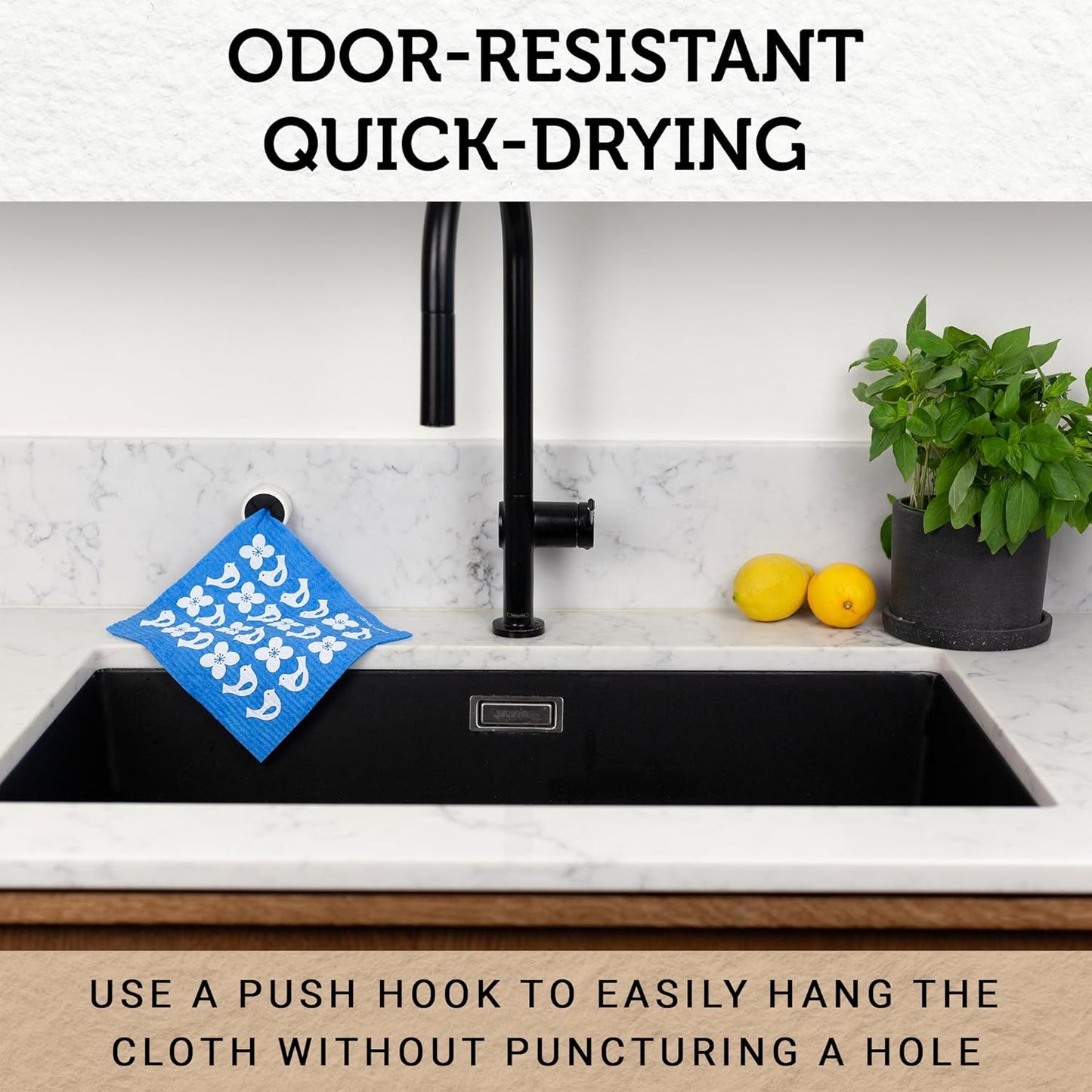 Nordhus Design Swedish Dishcloths,10 Cloths, Made in Sweden - Reusable, Washable Cellulose Cotton Kitchen Cloths - Replace Paper Towels, Wipes, Sponges, Dish Rags