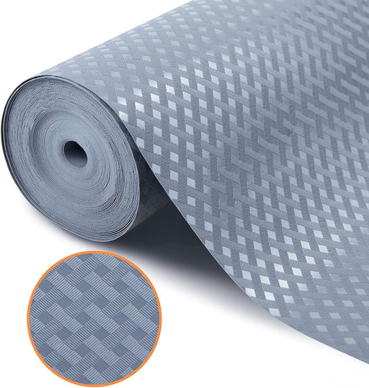 Shelf Liners for Kitchen Cabinets Non Adhesive Drawer Liner EVA Material Cupboard Mat Waterproof Refrigerator Mats Washable Fridge Liner for Cupboard and Desks Shelf Liner 23.6 x 393.7 Inches