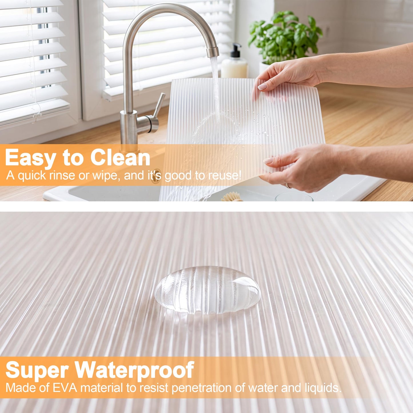 FEXIA Shelf Liner for Kitchen 12IN x 20FT Cabinet Drawer, Fridge Liner