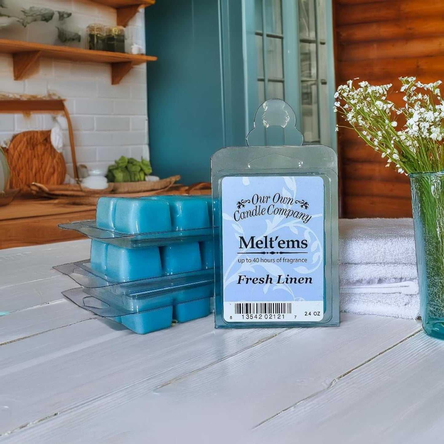 Our Own Candle Company Premium Wax Melt, Fresh Linen, 6 Cubes, 2.4 oz (4 Pack)