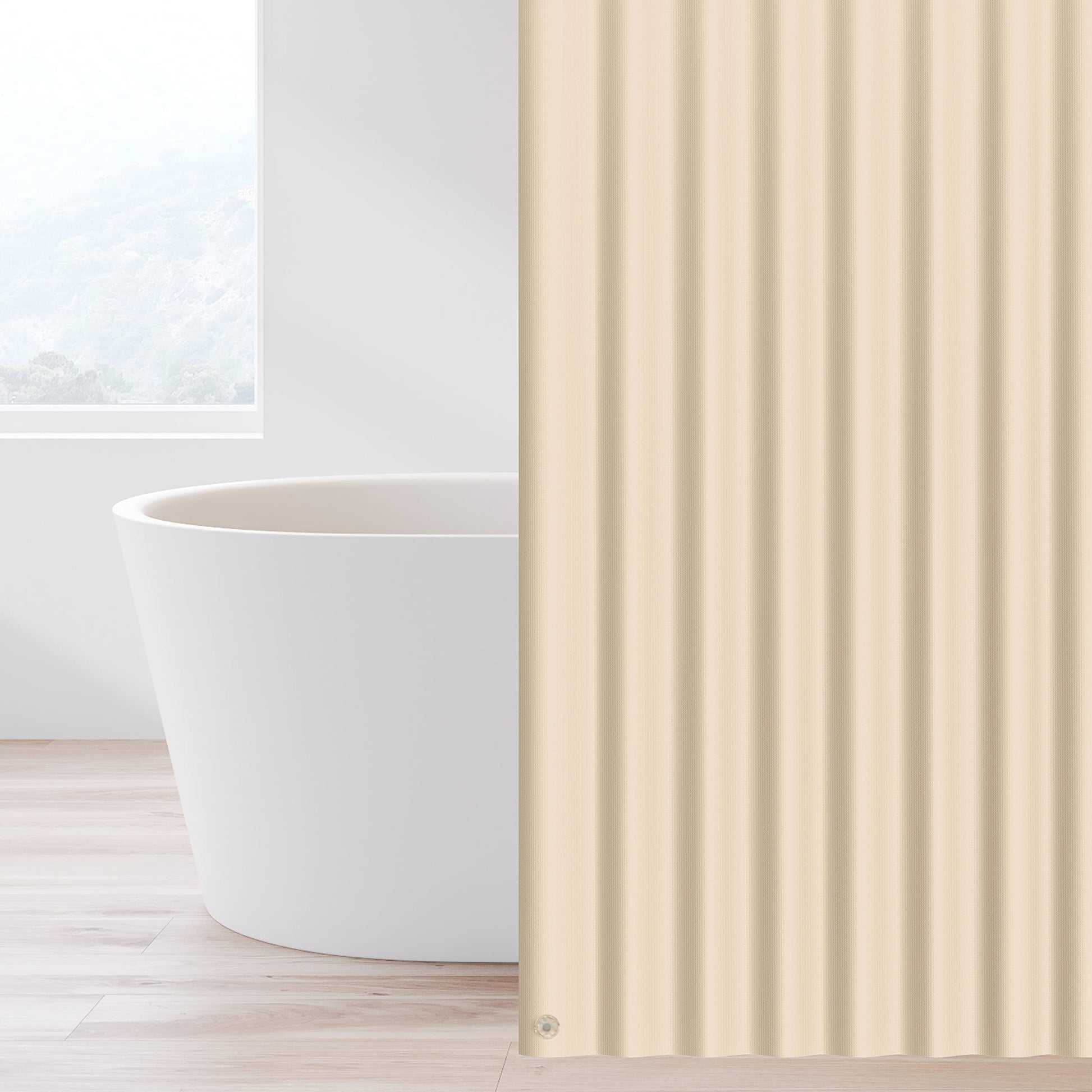 EHZNZIE Beige Shower Curtain Liner 72x72, PEVA Waterproof Bath Curtain, No Chemical Smell, 3