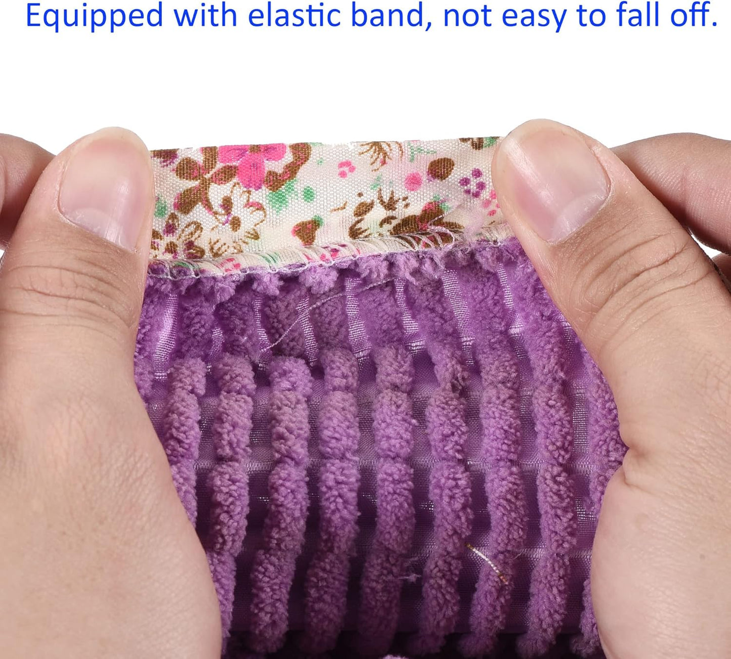 1 Pair Washable Cleaning Shoes Cover - Floor Cleaning Dust, Chenille Microfiber Duster Mop Slippers, Apply to House Office Room (Purple)