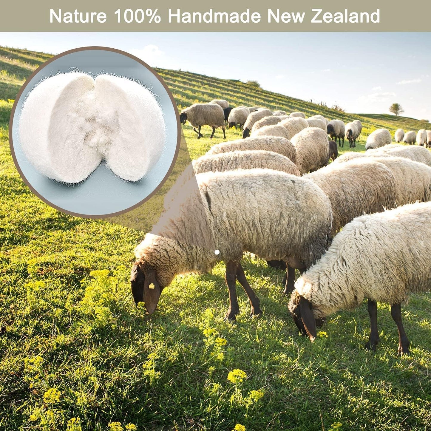 Organic Wool Dryer Balls: Eco-Friendly & Chemical-Free | Our Anti-Entanglement Reusable Balls Eliminate Wrinkle Static | 6-Pack XL Dryer Balls for Laundry is Made with New Zealand Wool (Gray)