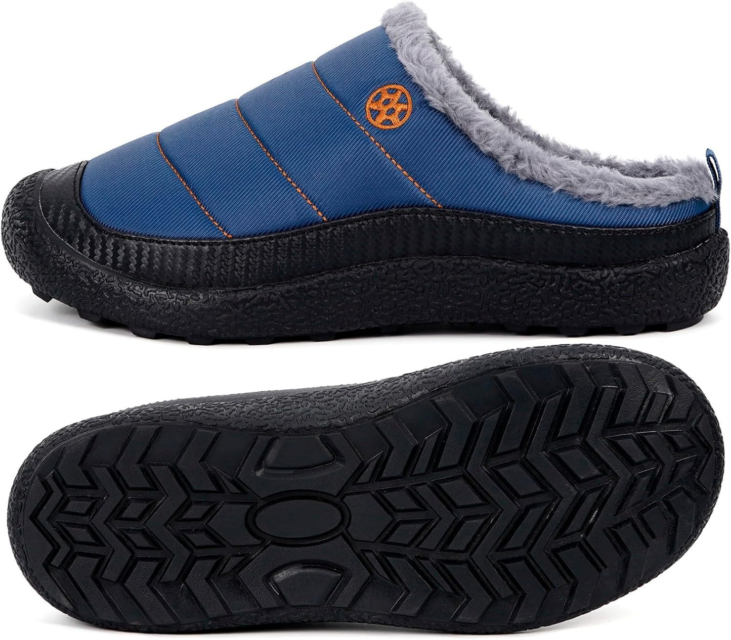 Womens Mens House Slippers Slip on Snow Winter Warm Fully Fur Lined Slippers Indoor Outdoor Shoes