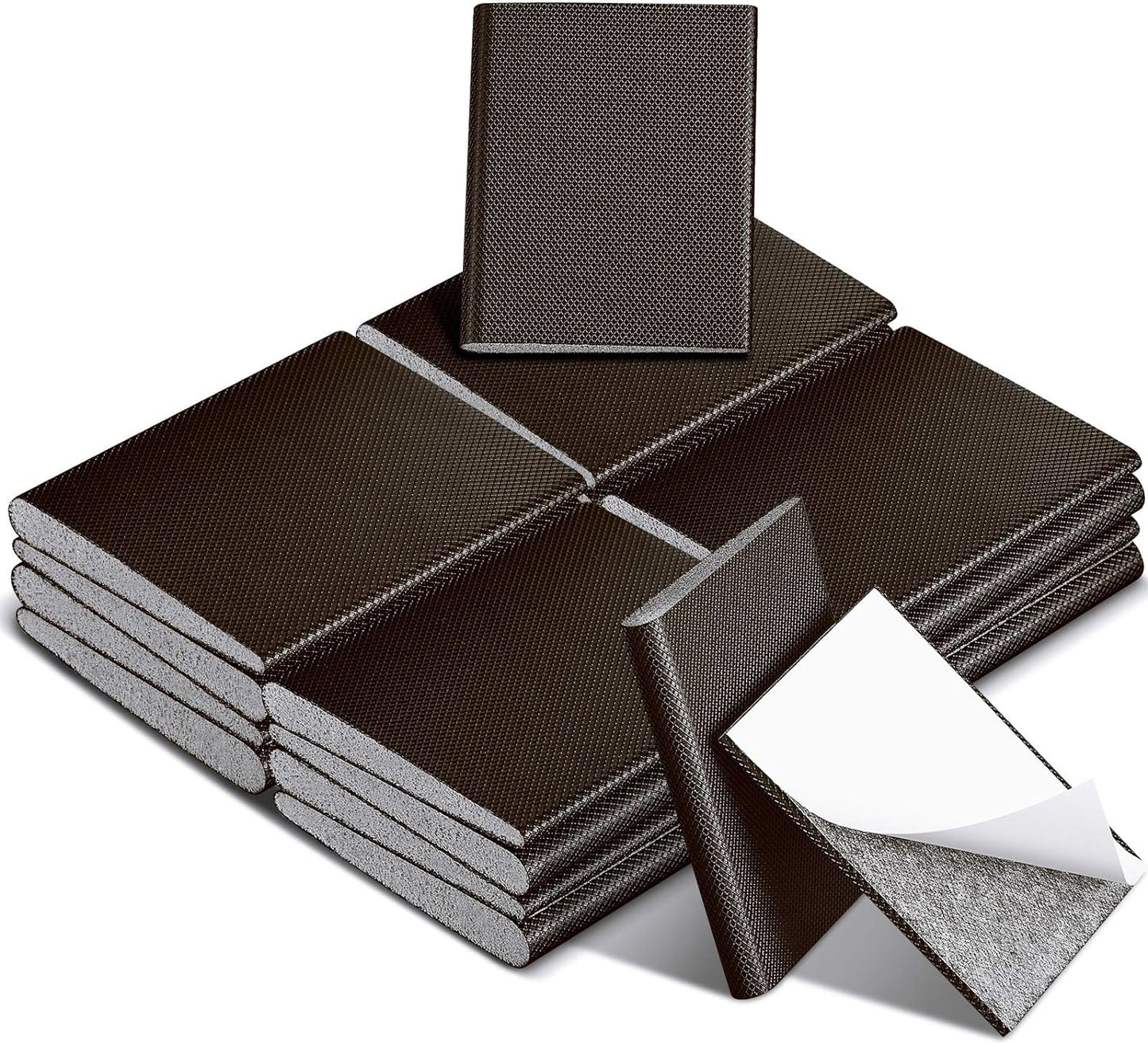 Zonon 64 Pieces Door Corner Seal Weatherstripping Exterior Door Frame Seal Draft Stopper Adhesive Corner Pads for Weather Stripping and Draft Protection (Brown)