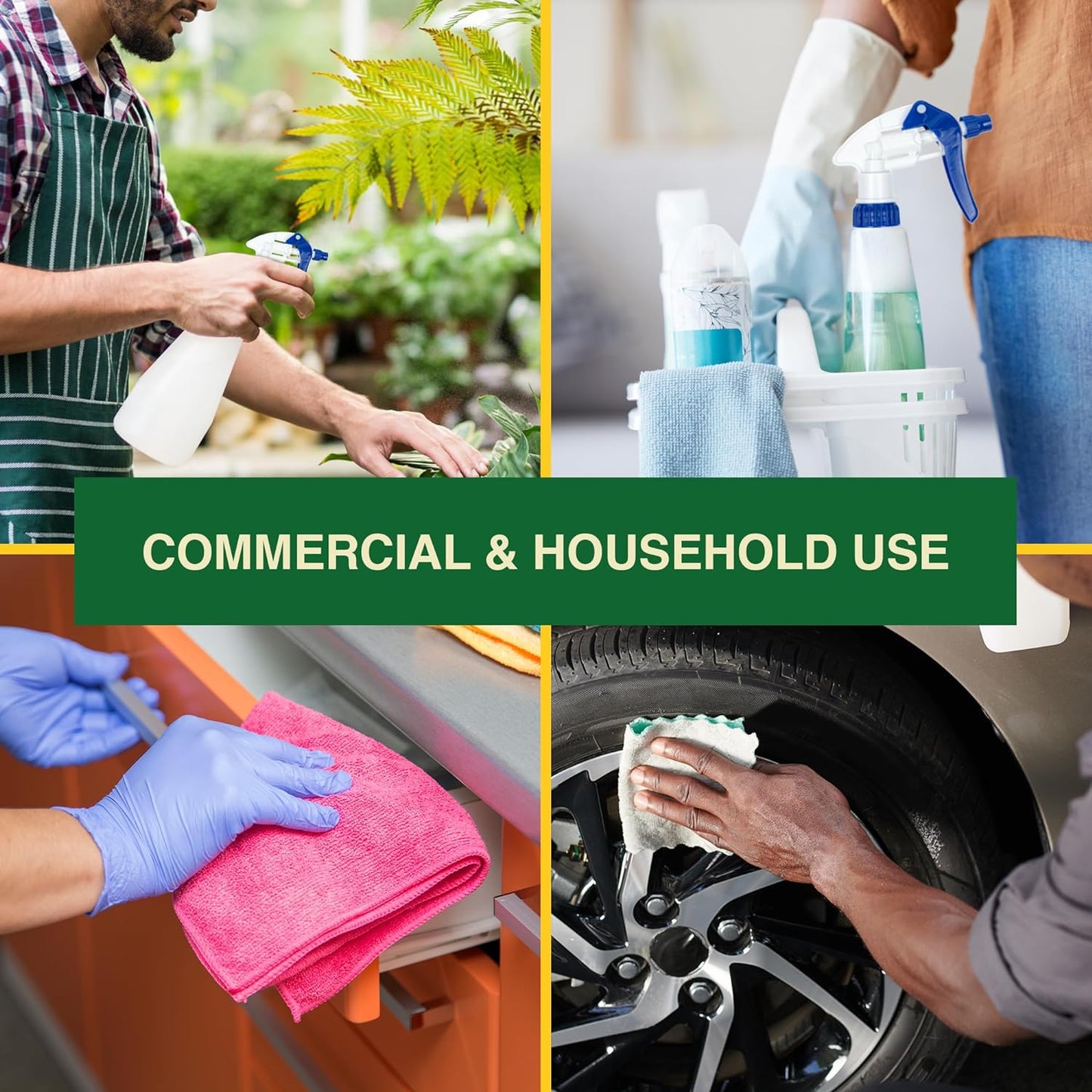 Heluva Green Spray Bottle Nozzle Replacement, Bottle Tops Only - Sprayer Nozzle Triggers for Heavy Duty, Commercial, Home Cleaning Solutions - Fits 8,16,24,32 oz Plastic & Glass Bottles, Blue 3 Pack