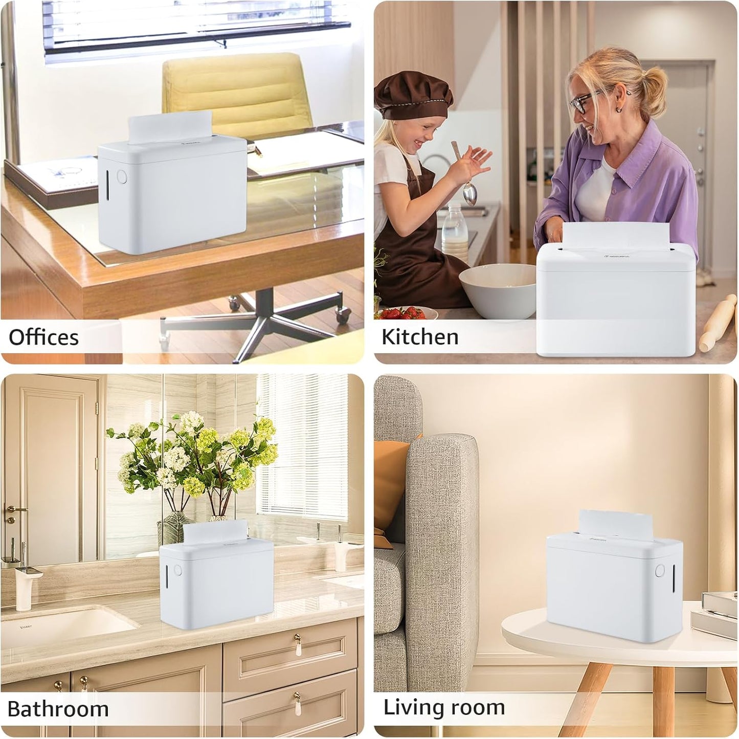 Trifold Paper Towel Dispenser Countertop, 300-Sheet Large Capacity for Multifold Paper Towel, White Heavy Duty Wide-Design