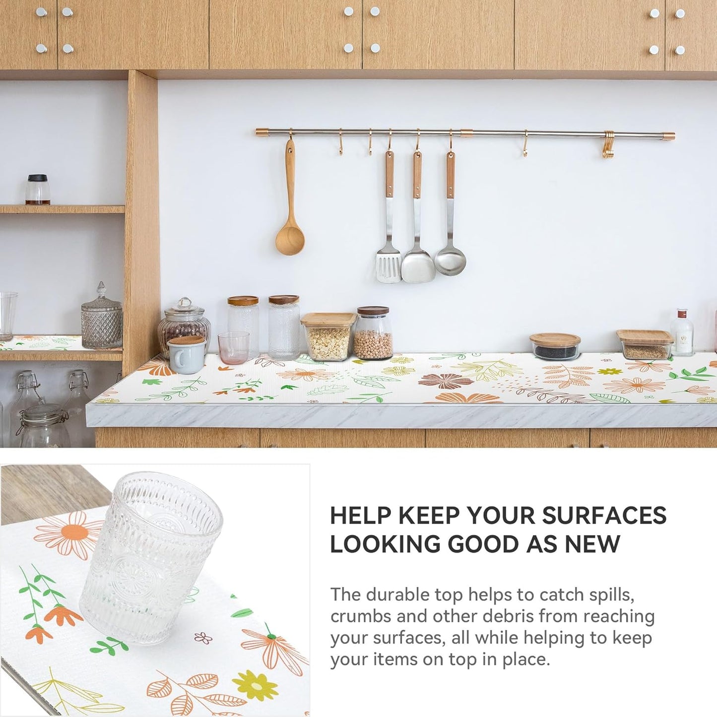 Shelf Liner Non Adhesive, 12 Inch x 10 Feet Cabinet Liners for Pantry Drawer Vanity, Drawer Liners Strong Grip Non Slip Waterproof, Shelf Liners for Kitchen Cabinets