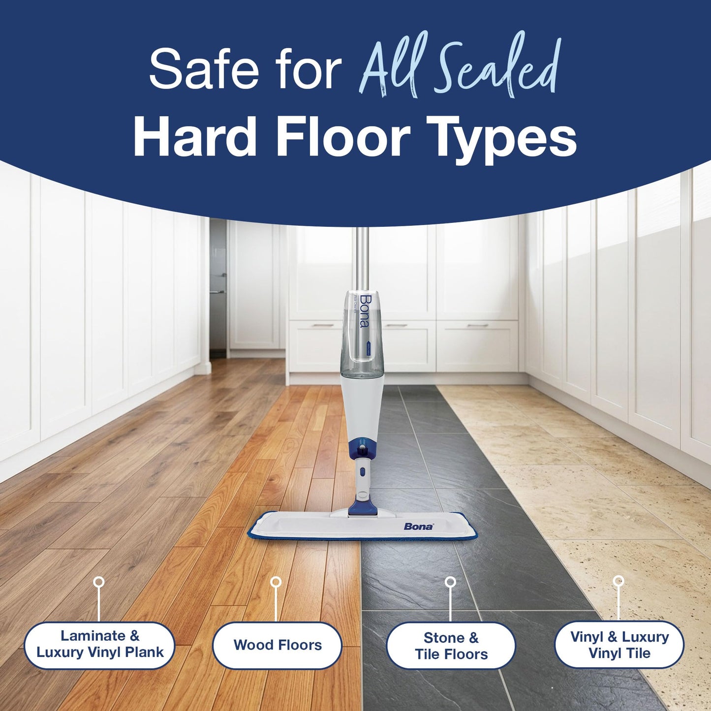 Bona Spray Mop Air - Includes Multi-Surface Floor Cleaner Concentrate and Microfiber Pad - Lemon