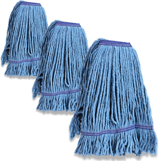 3 Packs Commercial Mop Head Replacement, Mop Heads Replacements – Heavy Duty Commercial Floor Cleaning – Super Absorbent Cotton, Durable & Washable – Ideal for Cleaning Service Companies & Homeowners