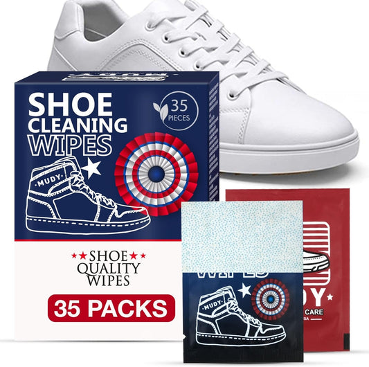 Sneaker Cleaner Wipes 35 Packs Suede Leather Tennis Quick Cleaning Disposable Travel Portable Removes Dirt, Stains