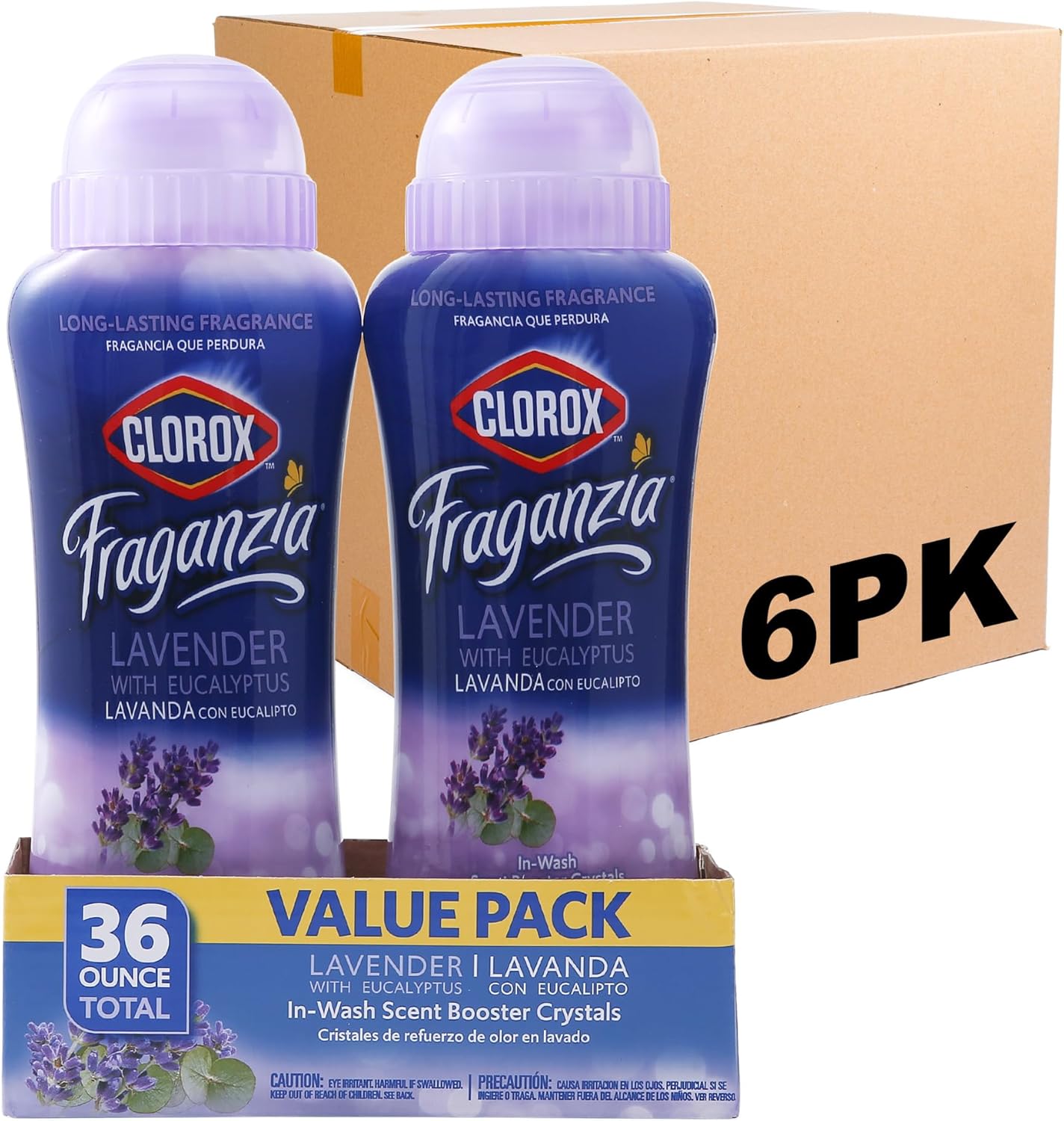 Clorox Fraganzia Scent Boosting in-Wash Laundry Crystals, Lavender - 12 Count - 18 Oz Each | Laundry Freshener Beads in Lavender Scent for Fresh, Clean, Great Smelling Clothes