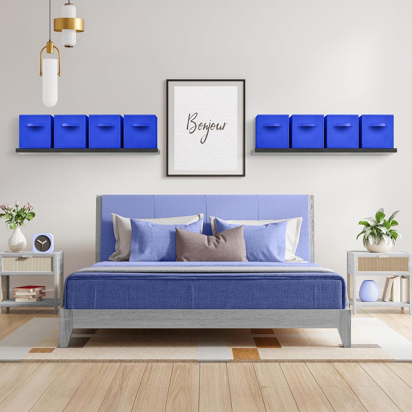 Sorbus 13 Inch Collapsible Fabric Storage Cubes - Sturdy Foldable Baskets with Handle - 8 Organizing Bins for Clothes, Toys, Books - Shelves, Closets