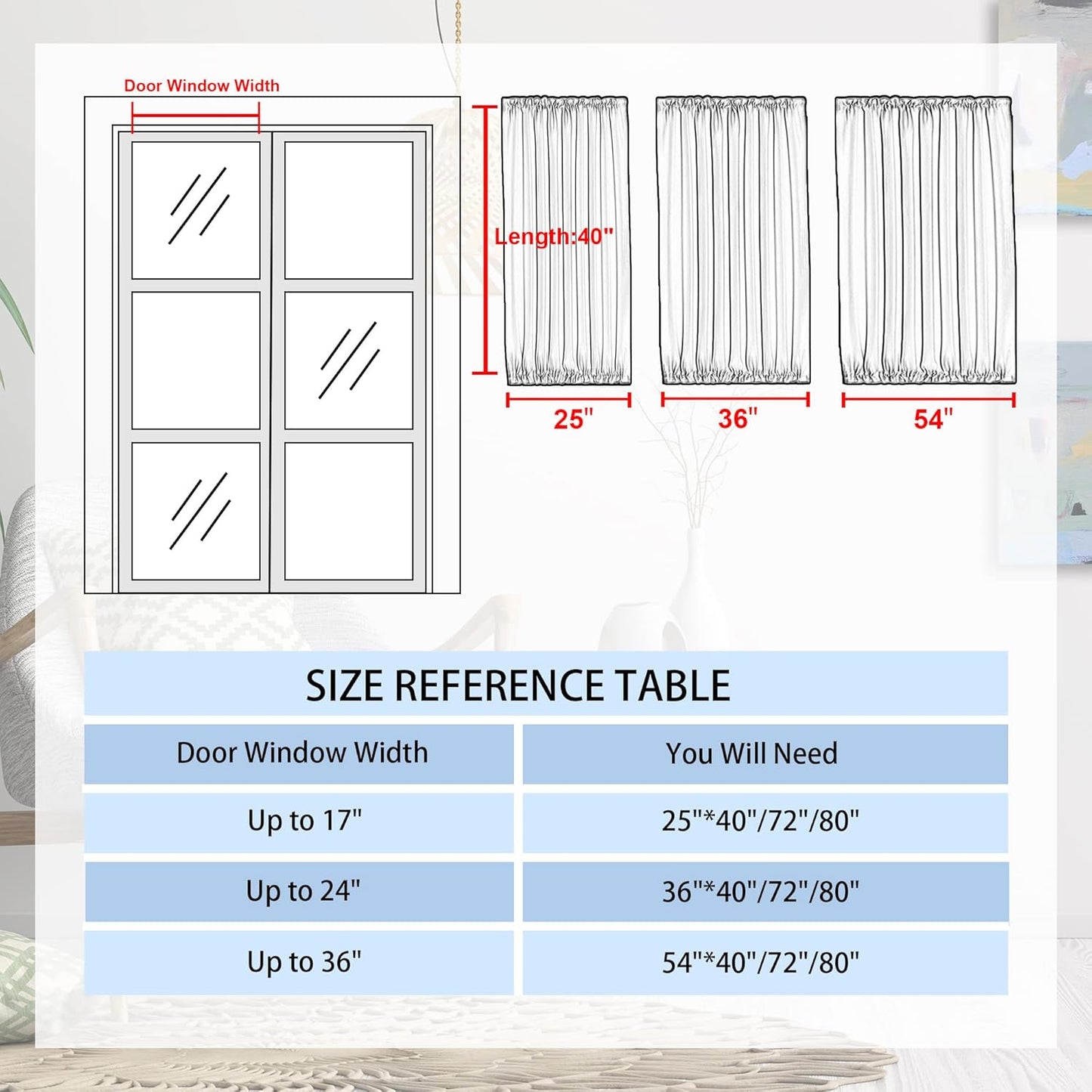 DWCN French Door Curtain - Rod Pocket Thermal Blackout Panel for Glass Window, Christmas, Kitchen and Patio - Privacy, 25 X 40 Inch, 1 Panel With Tieback, Burgundy