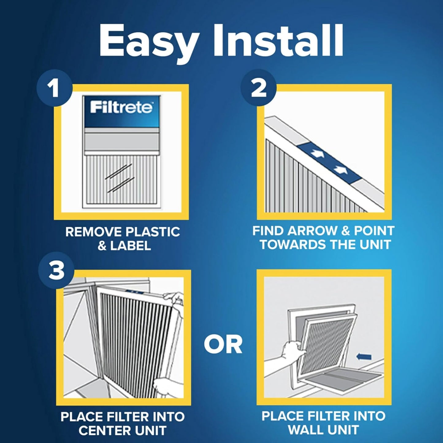 Filtrete 18x24x1 AC Furnace Air Filter, MERV 11, MPR 1000, Micro Allergen Defense, 3-Month Pleated 1-Inch Electrostatic Air Cleaning Filter, 4 Pack (Actual Size 17.81x23.81x0.81 in)