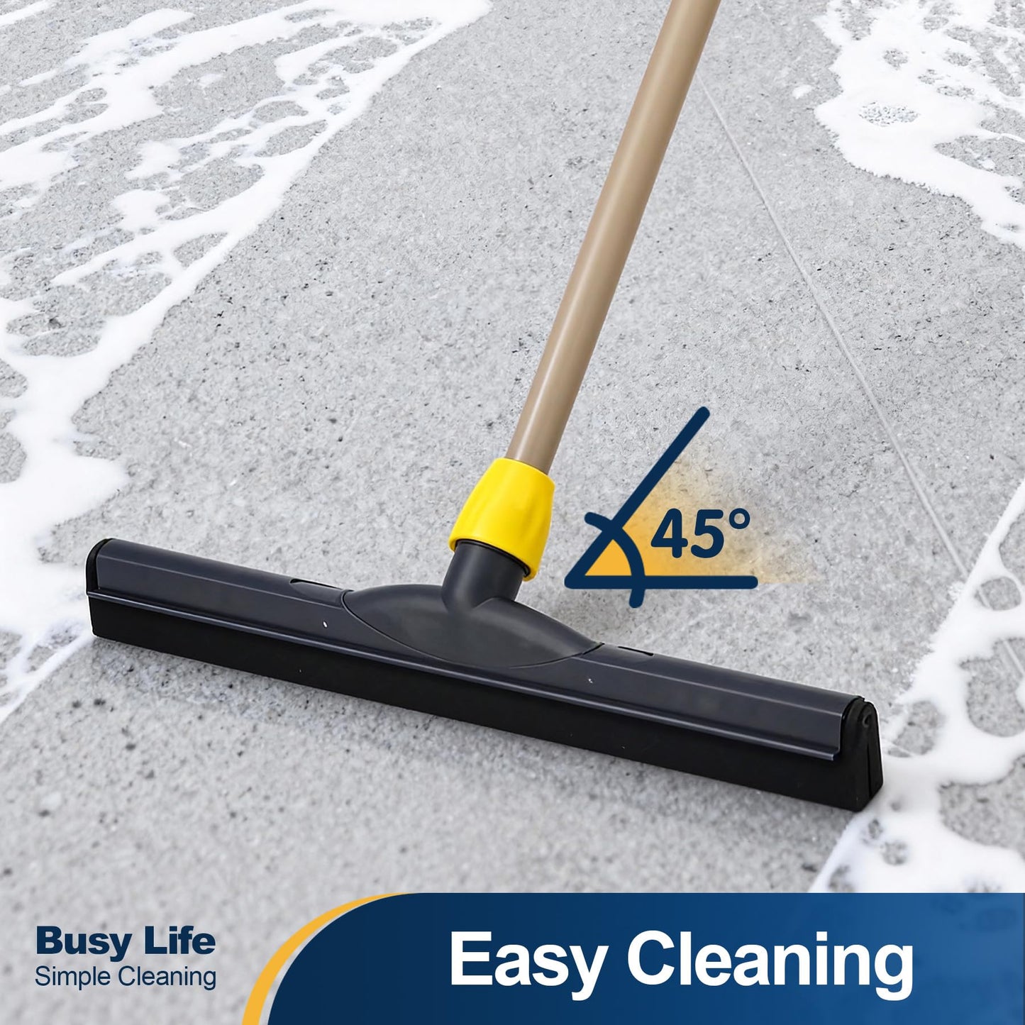 Yocada Floor Squeegee Scrubber Adjustable Telescopic Pole Heavy Duty 54.3"