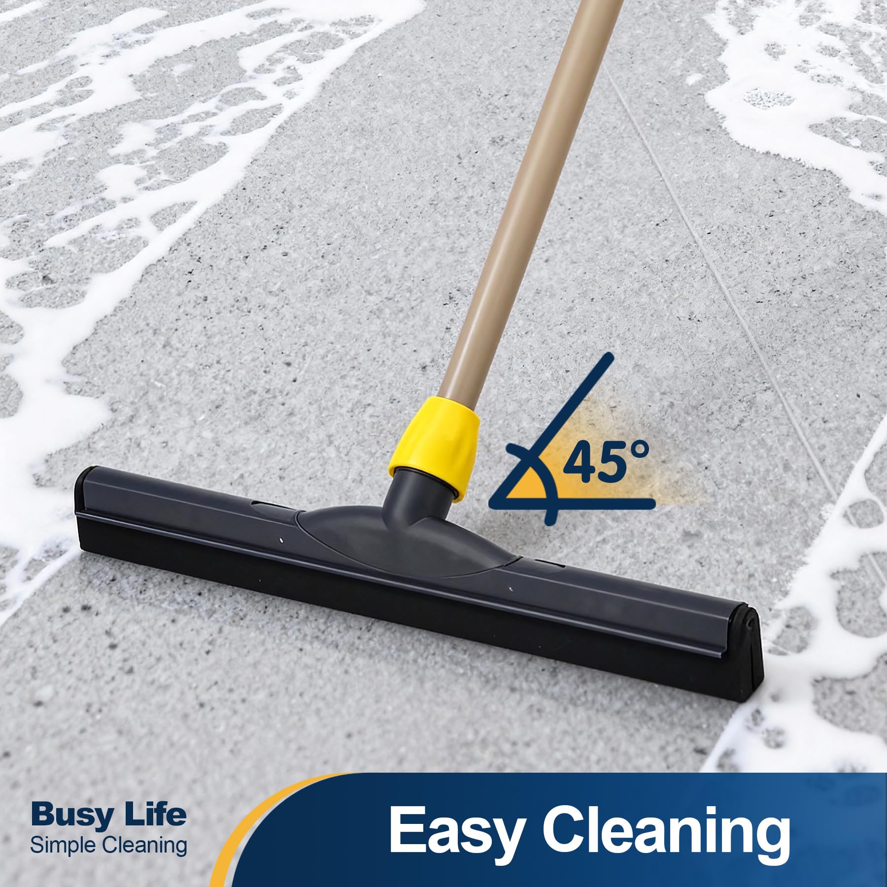 Yocada Floor Squeegee Scrubber Adjustable Telescopic Pole Heavy Duty 54.3"
