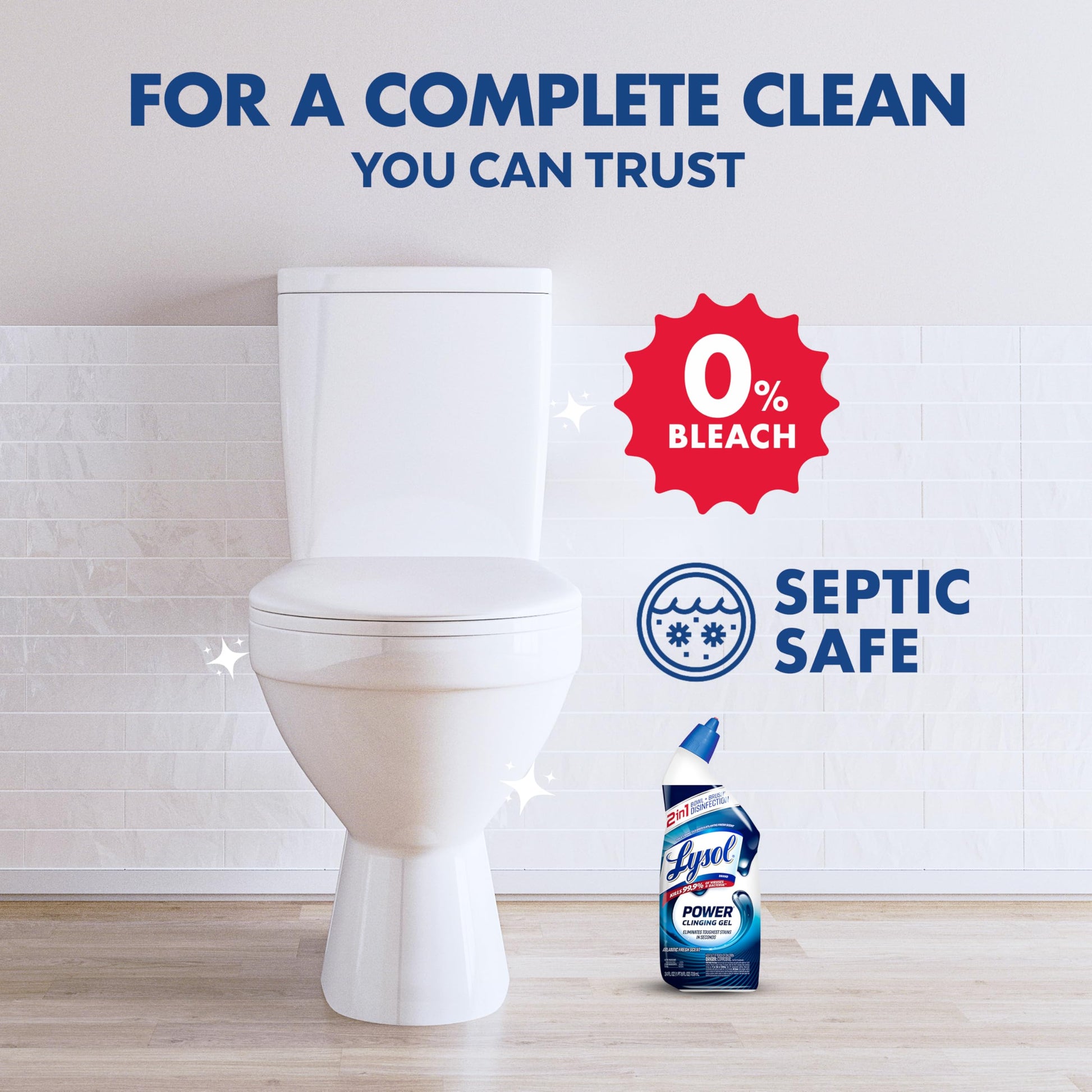 Lysol Toilet Bowl Cleaner, Max Strength Bathroom Cleaning Supplies, Toilet Bowl Cleaner Clinging