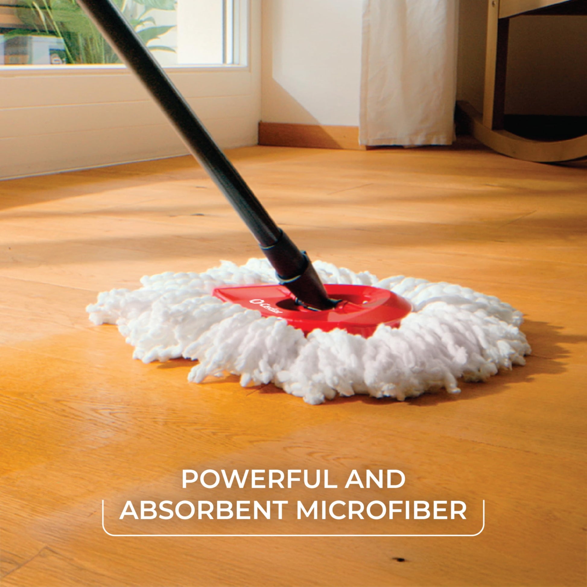 O-Cedar Easywring Microfiber Spin Mop & Bucket Floor Cleaning System + 3 Extra Refills (4 Refills