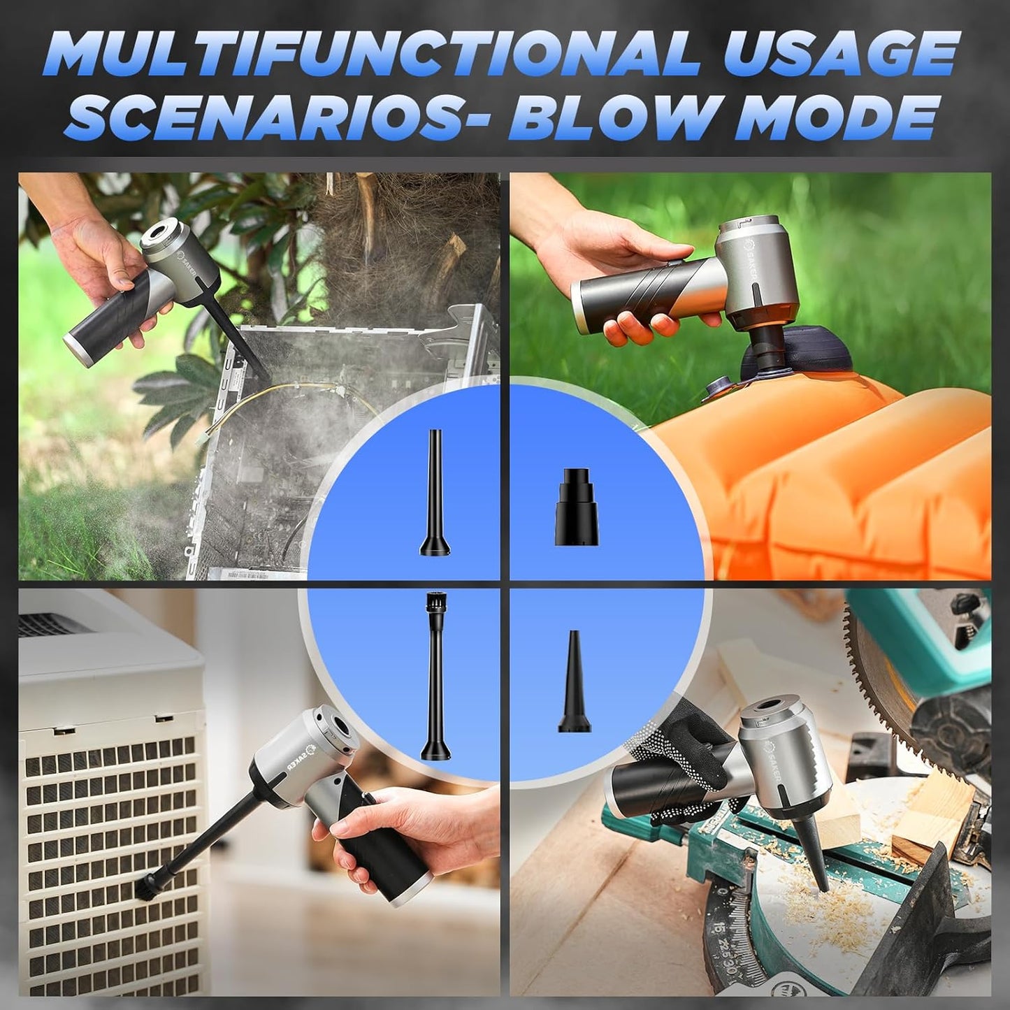 Saker Handheld Car Vacuum Portable Cordless17000PA Mini Vacuums Rechargeable Foldable Vacuum Cleaner with Brushless Motor for Home,Office Pet HL132 Black