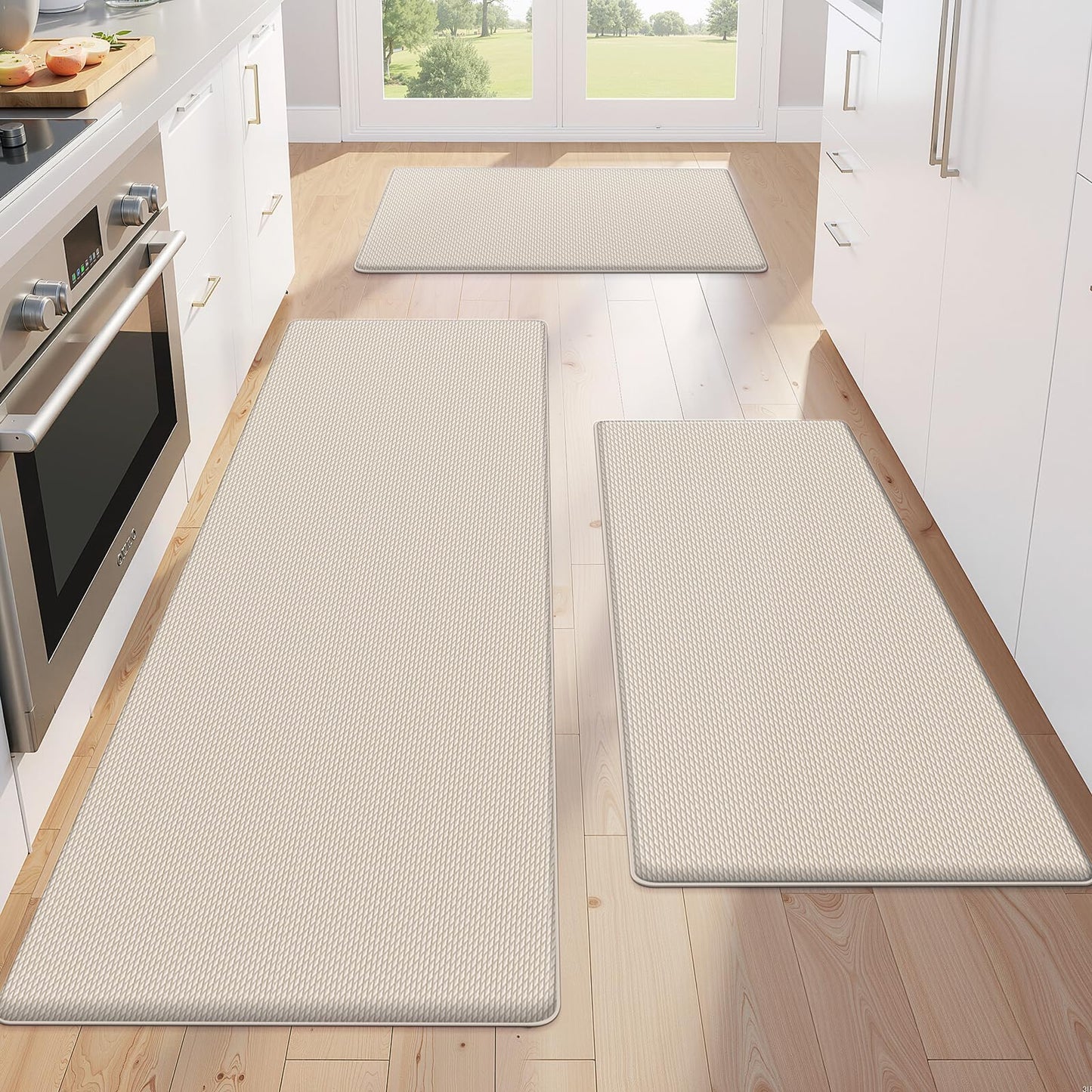 KitchenClouds Kitchen Mats for Floor,3PCS Cushioned Soft Kitchen Rugs