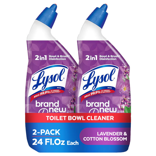 Lysol Toilet Bowl Cleaner Clinging Gel, Lavender Scent, 24 oz, 2 Pack