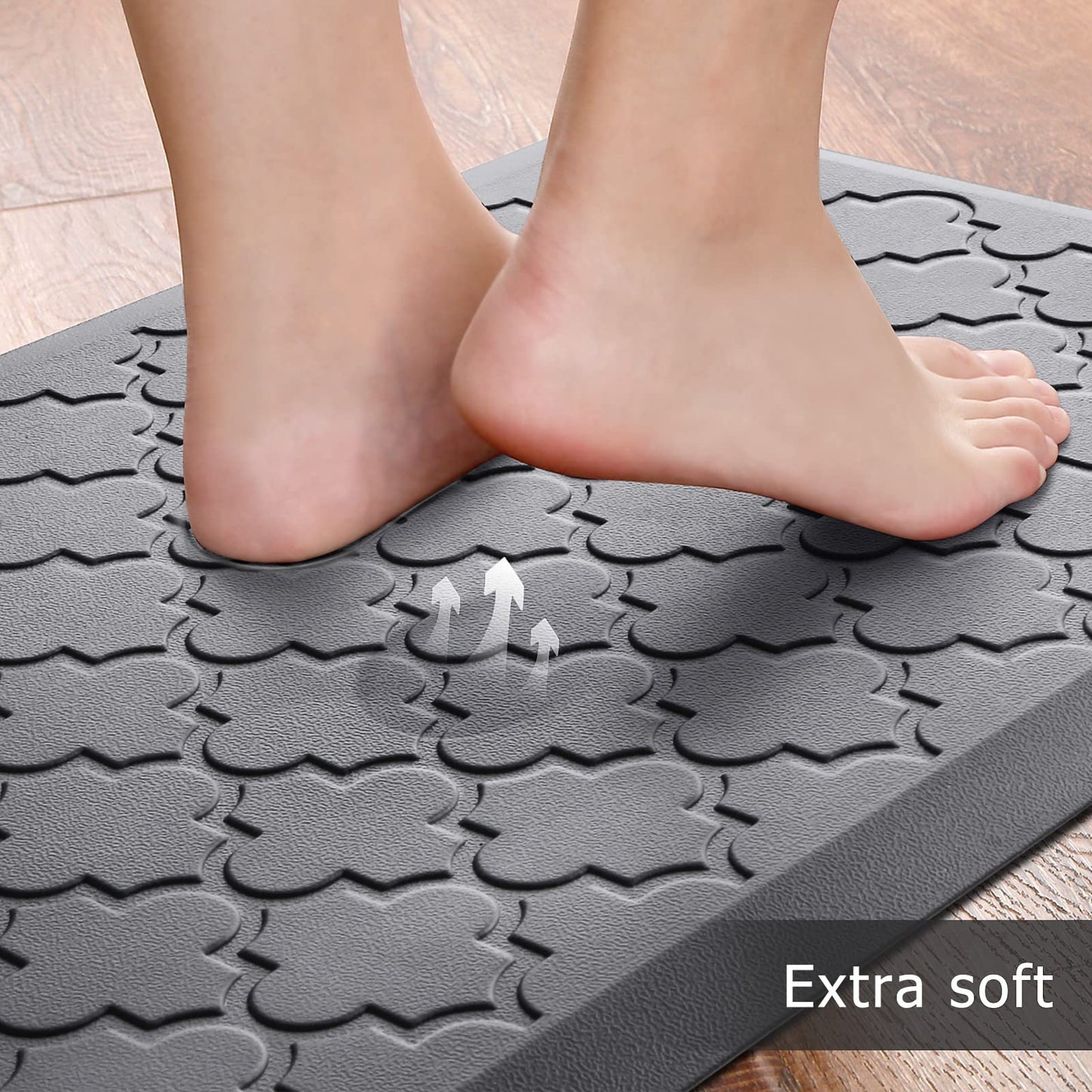 Kitchen Mat 2 PCS Cushioned Anti-Fatigue Floor Mat Standing Mat for Kitchen