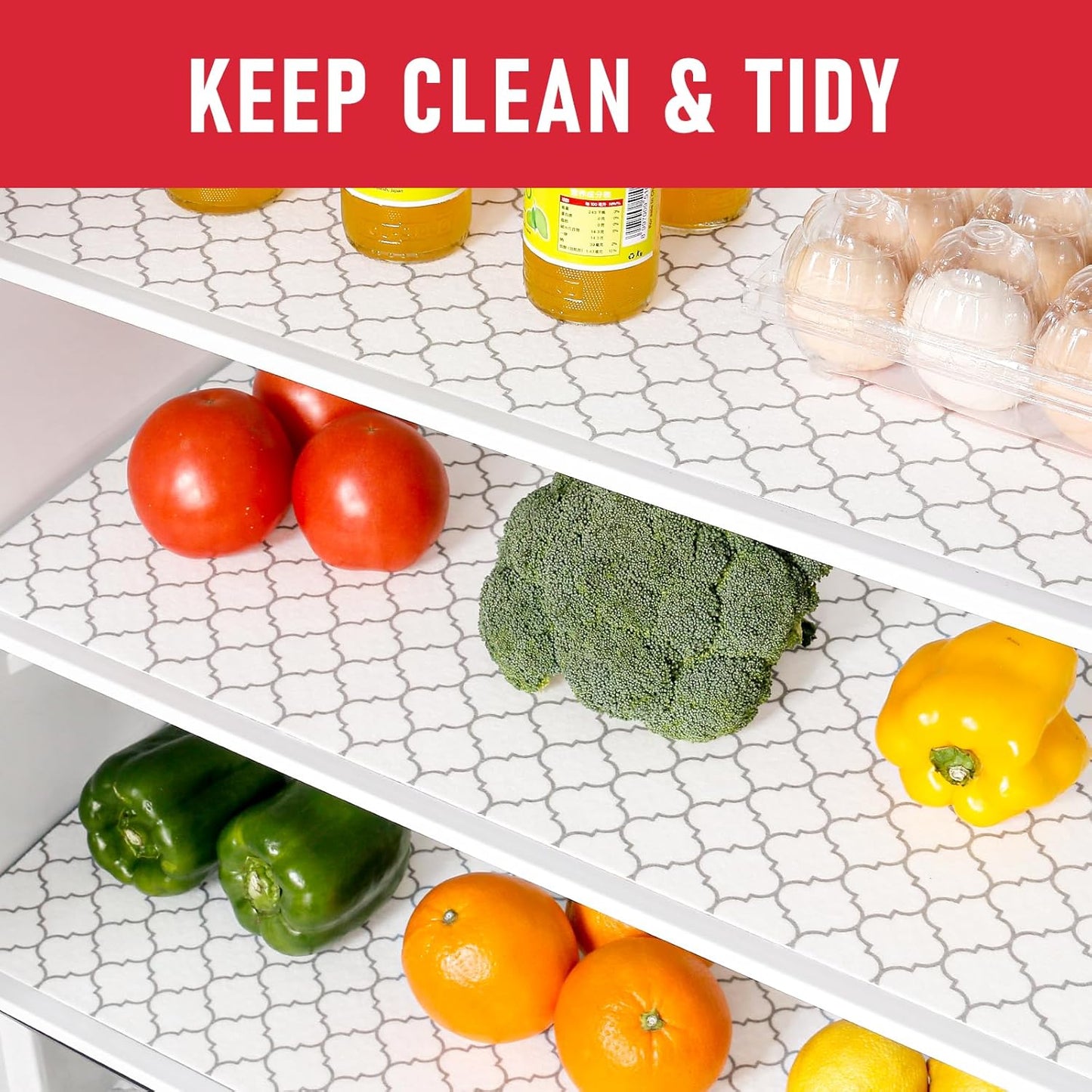 Cooyes 2 in 1 Fridge Liners & Fresh mats for Refrigerator Organizers and Storage, Absorbent Fridge Bin Liners, Home Kitchen Gadgets Accessories Organization Must Haves for Freezer Shelf Drawer Cabinet