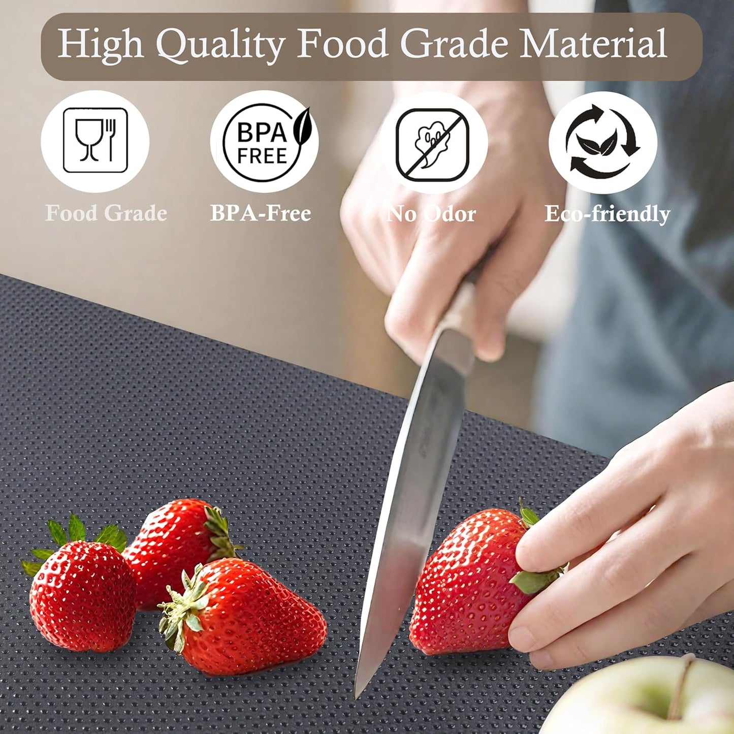 Cabinet Shelf Liner 24 Inch Wide X 20 Ft Non-Slip Kitchen Drawer Liners Waterproof & Oil-Proof Drawer Liners for Cupboard Pantry Non Adhesive Refrigerator Shelf Liner Strong Grip Cabinet Mat (Black)