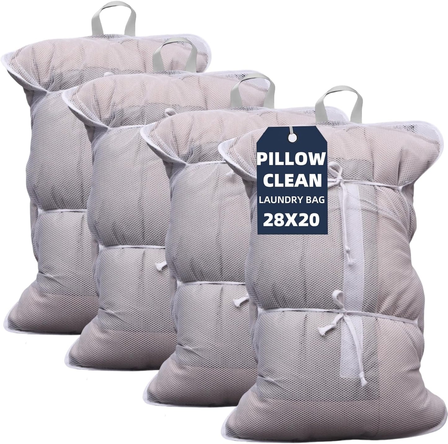 Lingerie Bags for Washing Delicates Pack of 4 (28 x 20 Inches) Mesh Laundry Bags Clean for Pillows Overcoat Garment Smaller Comforters Blankets Washable Rugs for Washing Machine