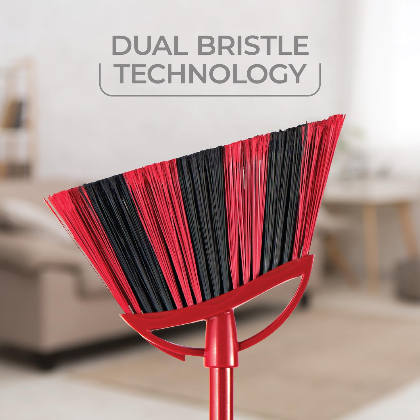 O-Cedar One Sweep Broom & Step-On Dustpan Set | Patented Wave Bristles Remove Over 99% of Dirt in