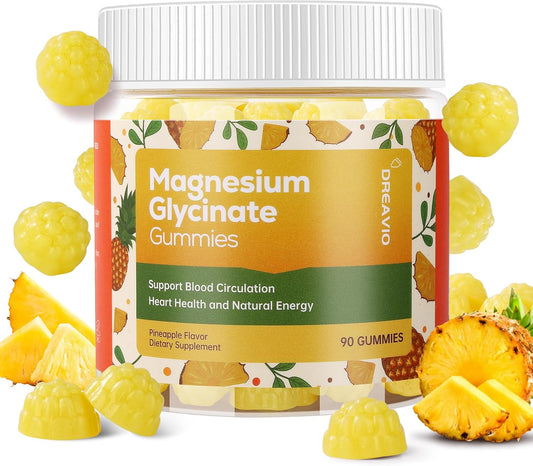 90 Count Magnesium Glycinate Gummies 400mg w/Ashwagandha Supplement - Sugar Free Zinc Magnesium