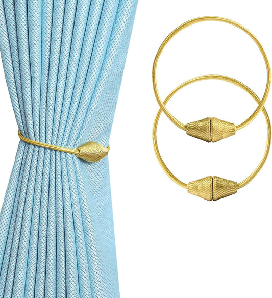 2 PCS Magnetic Curtain Tiebacks, European Style Convenient Drape Tie Backs Holdbacks for Thin or