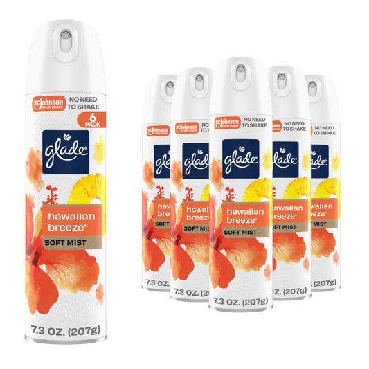 Glade Air Freshener Room Spray, Hawaiian Breeze Scent, 7.3 Oz, 6 Count