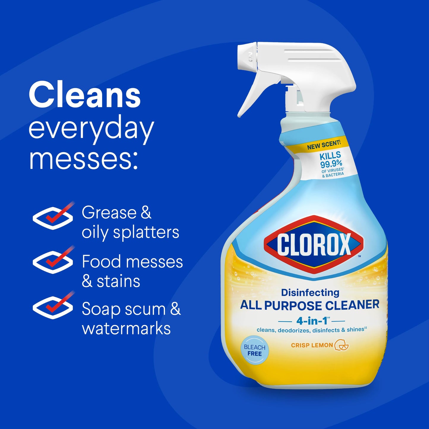 Clorox Disinfecting All-Purpose Cleaner, 32 fl. Oz., and Bathroom Cleaner, Bleach Free, Household