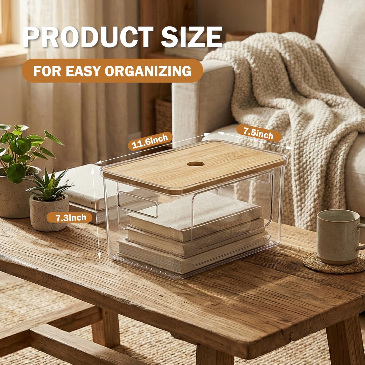 Trash Bag Dispenser, Stackable with Bamboo Top – Extra Large Garbage Bag Holder & Under Sink