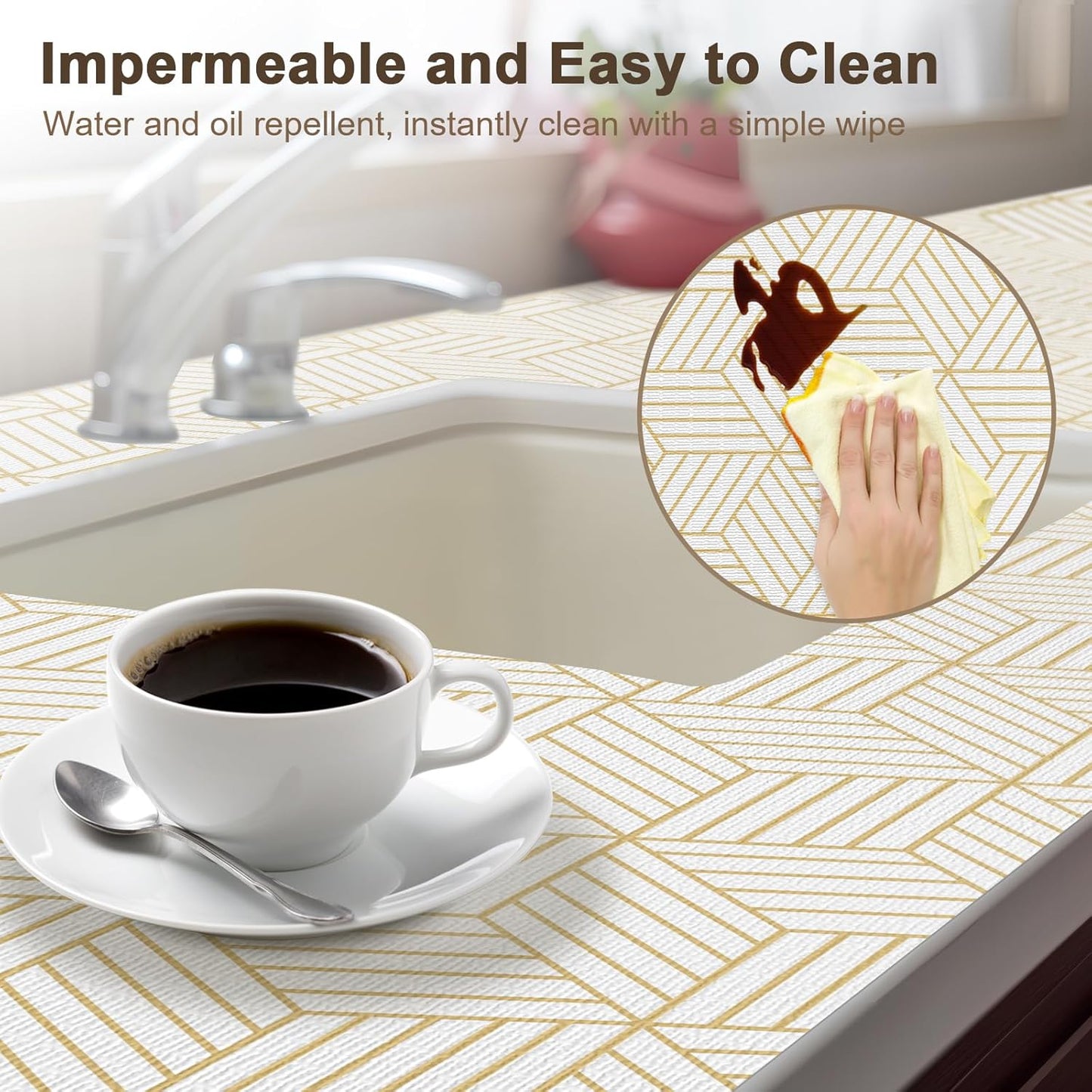 OcePor Non-Adhesive Drawer and Shelf Liner 12IN x 30FT,Non Slip Cabinet and Cupboard Liner, Kitchen Cabinet Liners for Shelves, Waterproof Drawer Shelf Liners for Cabinets/Bathroom Cupboard