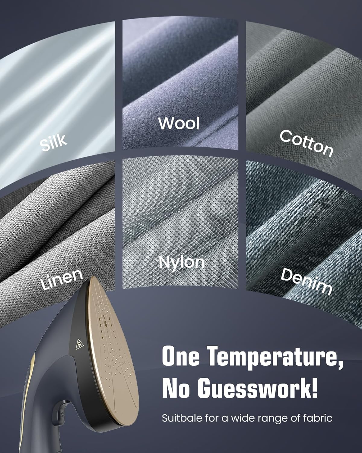 BEAUTURAL Steamer for Clothes, 2-in-1 Steam & Iron, 1200W Handheld Powerful Garment Fabric Wrinkle Remover with Burst Steam, Ceramic Heating Plate, 30-Second Fast Heat-up, Auto-Off (Only for 120V)