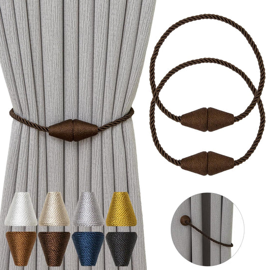 Magnetic Curtain Tiebacks 2 Pack Outdoor Rope Curtain Tie Backs Decorative Window Treatment