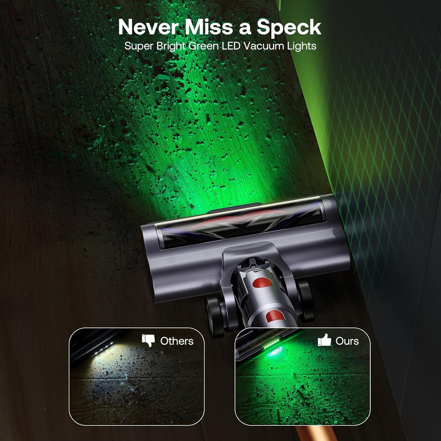 Trucozie Cordless Vacuum Cleaner with Self-Standing, 50 mins Runtime Lightweight Stick Vacuum with Powerful Suction, Anti-Tangle Wireless Vacuum Versatile for Hard Floor/Carpet/Pet Hair, Gold