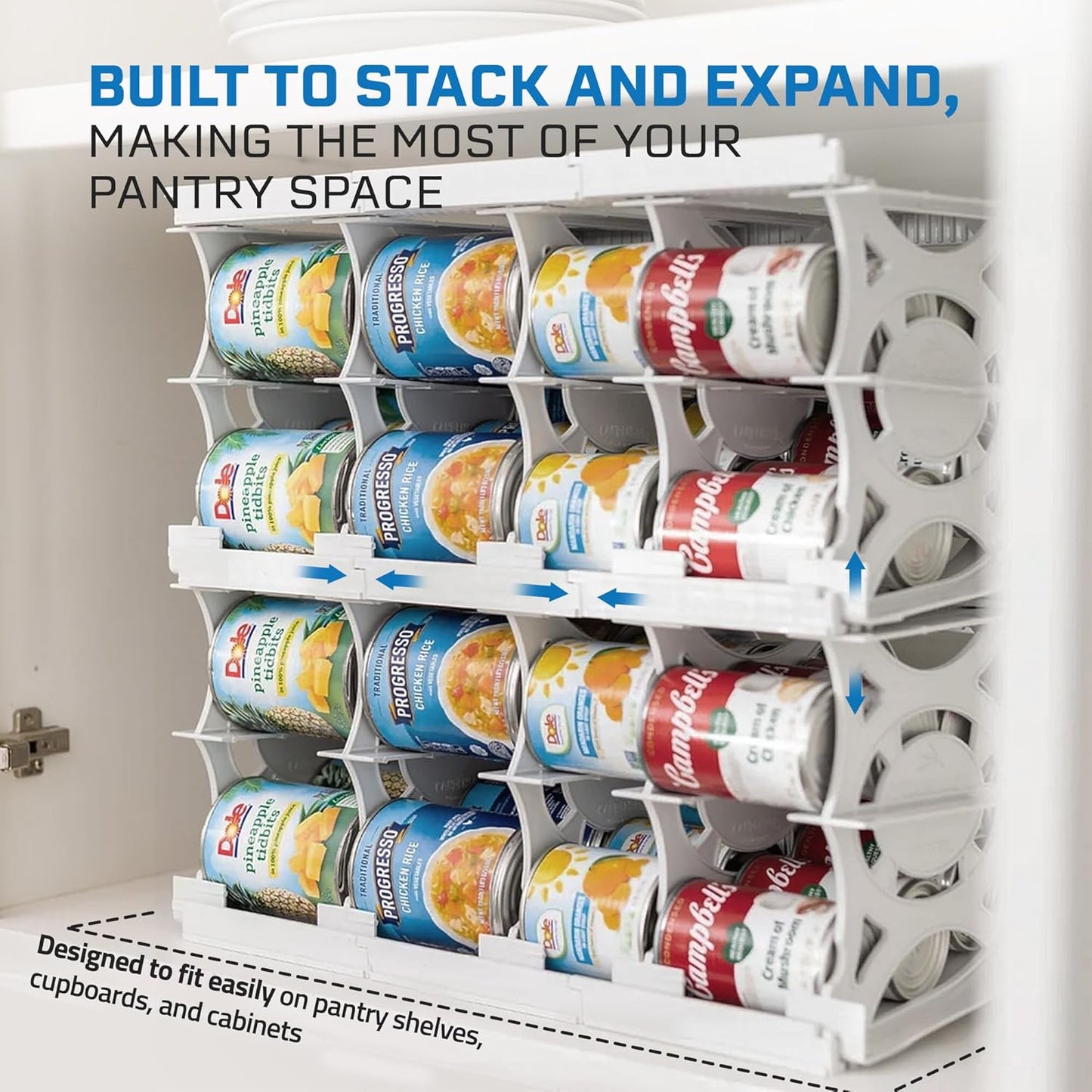Shelf Reliance Cansolidator Cupboard - 1-Pack Can Organizer for Pantry, Stackable Soda Can Storage for Kitchen, Holds 20 Cans of Food or Soda