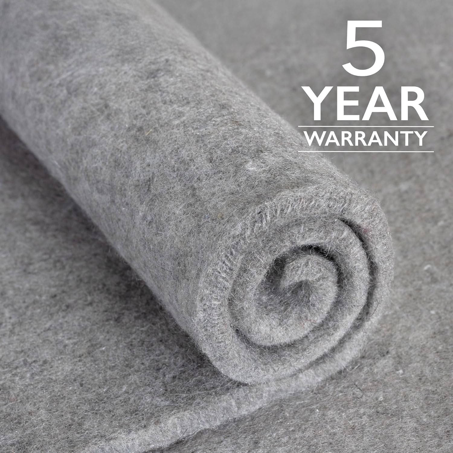RUGPADUSA - Eco-Plush - 7' Square - 1/2" Thick - 100% Felt - Luxurious Cushioned Rug Pad